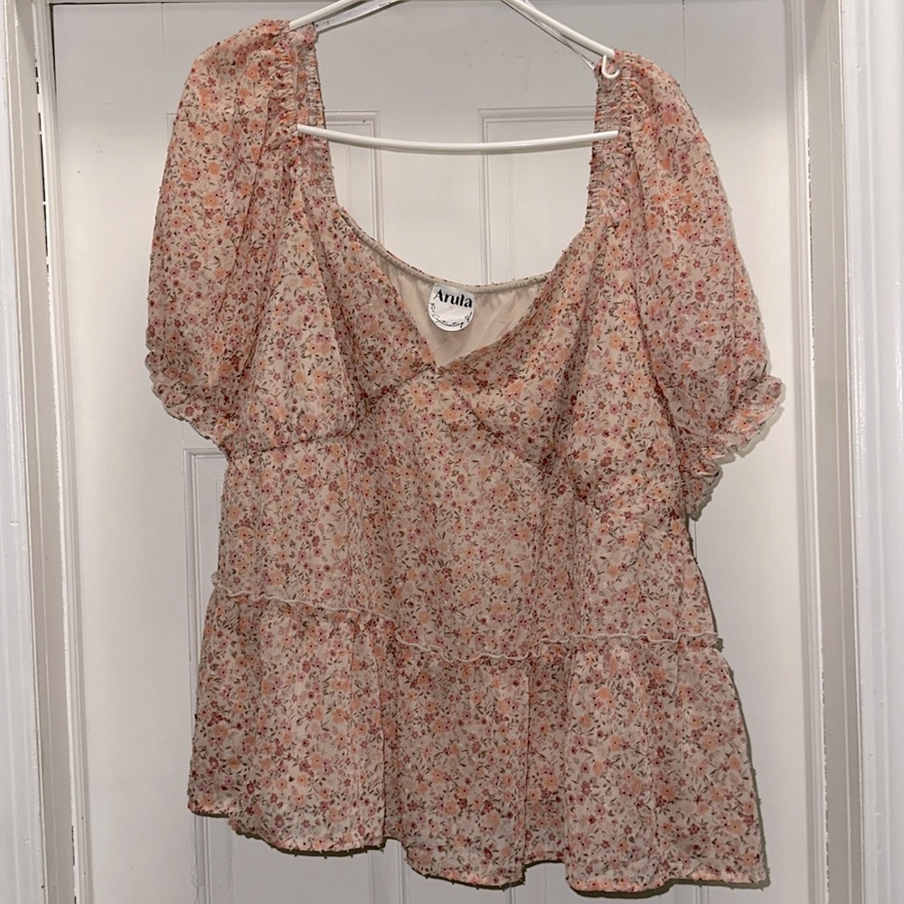Floral Arula Top | Pink / Peach Top | Arula Blouse | Floral Blouse | Flowy Top